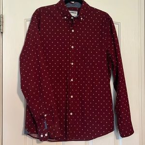 Express Men’s Medium Casual Button-up Shirt Size Medium Red Burgundy
